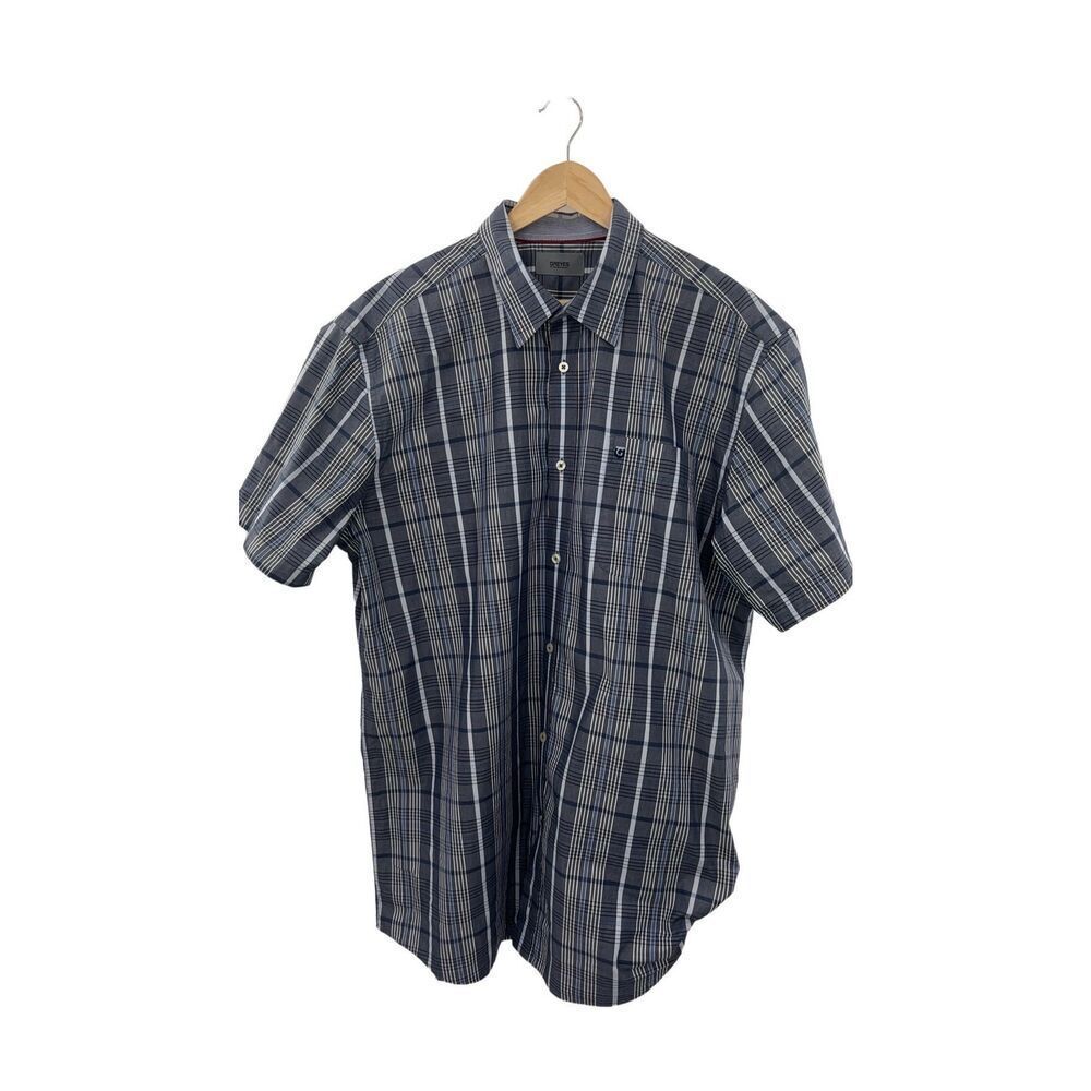 Greyes short sleeve plaid extra large tall button down XLT. Made for the tall ma